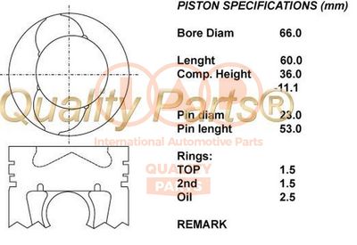  10000103 IAP QUALITY PARTS Поршень