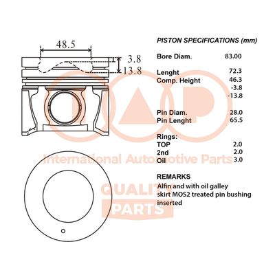  10007186 IAP QUALITY PARTS Поршень