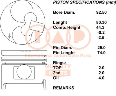  10117065 IAP QUALITY PARTS Поршень