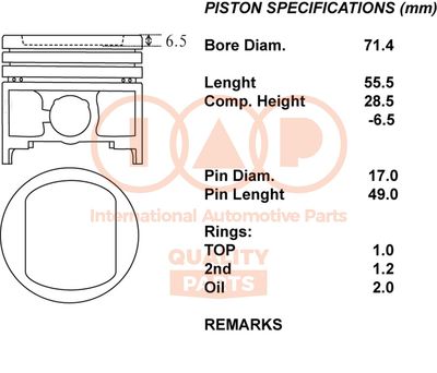  10003043 IAP QUALITY PARTS Поршень