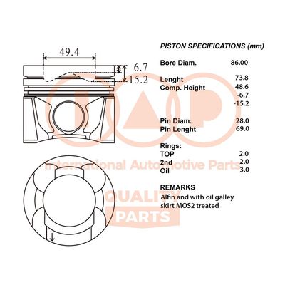  10013088 IAP QUALITY PARTS Поршень