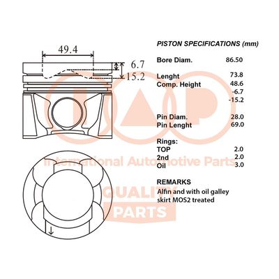  10013089 IAP QUALITY PARTS Поршень