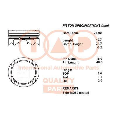  10007190 IAP QUALITY PARTS Поршень