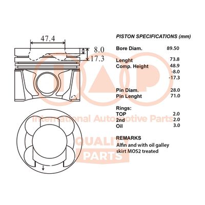  10013151 IAP QUALITY PARTS Поршень