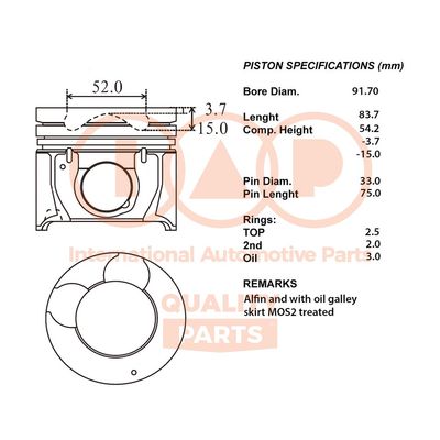  10021084 IAP QUALITY PARTS Поршень