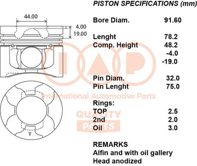  10012037 IAP QUALITY PARTS Поршень