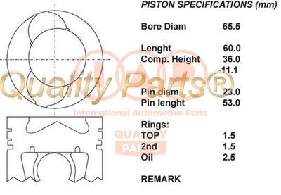  10000102 IAP QUALITY PARTS Поршень