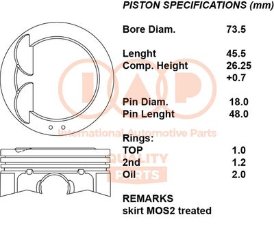  10016065 IAP QUALITY PARTS Поршень