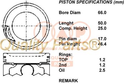  10007090 IAP QUALITY PARTS Поршень