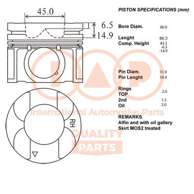  10015032 IAP QUALITY PARTS Поршень