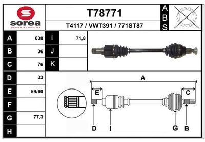  T78771 EAI Приводной вал