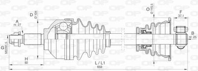  DRS647900 OPEN PARTS Приводной вал