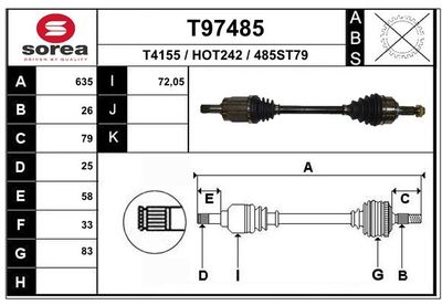  T97485 EAI Приводной вал