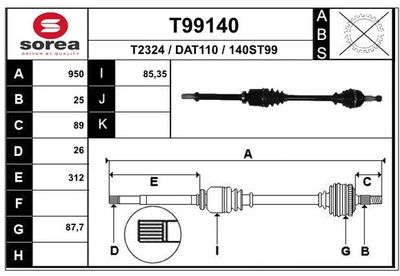  T99140 EAI Приводной вал