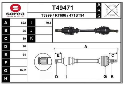  T49471 EAI Приводной вал