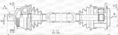  DRS640400 OPEN PARTS Приводной вал