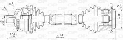  DRS640500 OPEN PARTS Приводной вал