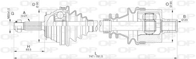  DRS628400 OPEN PARTS Приводной вал