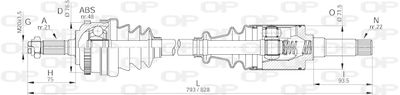  DRS603900 OPEN PARTS Приводной вал