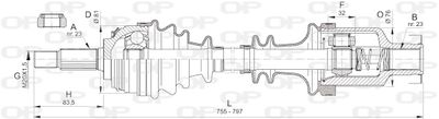  DRS638200 OPEN PARTS Приводной вал