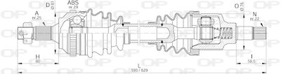  DRS622200 OPEN PARTS Приводной вал