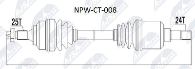  NPWCT008 NTY Приводной вал