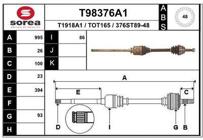  T98376A1 EAI Приводной вал