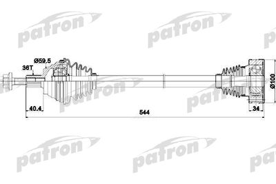  PDS0253 PATRON Приводной вал