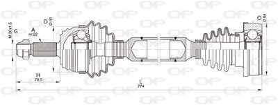  DRS634900 OPEN PARTS Приводной вал