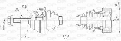  DRS641800 OPEN PARTS Приводной вал