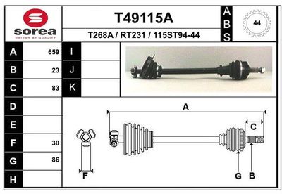  T49115A EAI Приводной вал