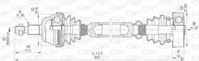  DRS642300 OPEN PARTS Приводной вал