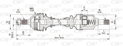  DRS617800 OPEN PARTS Приводной вал