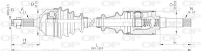  DRS617100 OPEN PARTS Приводной вал