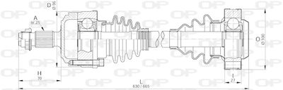  DRS618700 OPEN PARTS Приводной вал