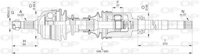  DRS631600 OPEN PARTS Приводной вал