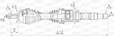  DRS642800 OPEN PARTS Приводной вал