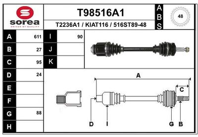  T98516A1 EAI Приводной вал