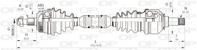  DRS636200 OPEN PARTS Приводной вал