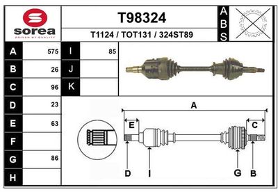 T98324 EAI Приводной вал