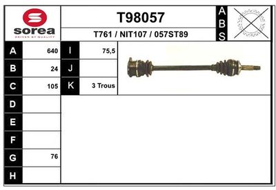  T98057 EAI Приводной вал