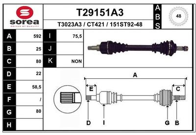  T29151A3 EAI Приводной вал