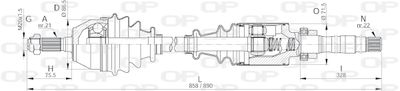  DRS614600 OPEN PARTS Приводной вал