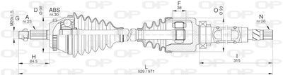  DRS630300 OPEN PARTS Приводной вал