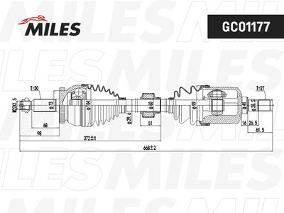  GC01177 MILES Приводной вал