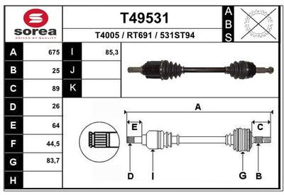 T49531 EAI Приводной вал