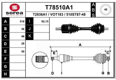  T78510A1 EAI Приводной вал