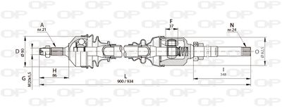  DRS612400 OPEN PARTS Приводной вал