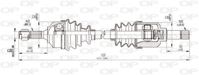  DRS633600 OPEN PARTS Приводной вал