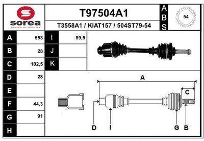  T97504A1 EAI Приводной вал